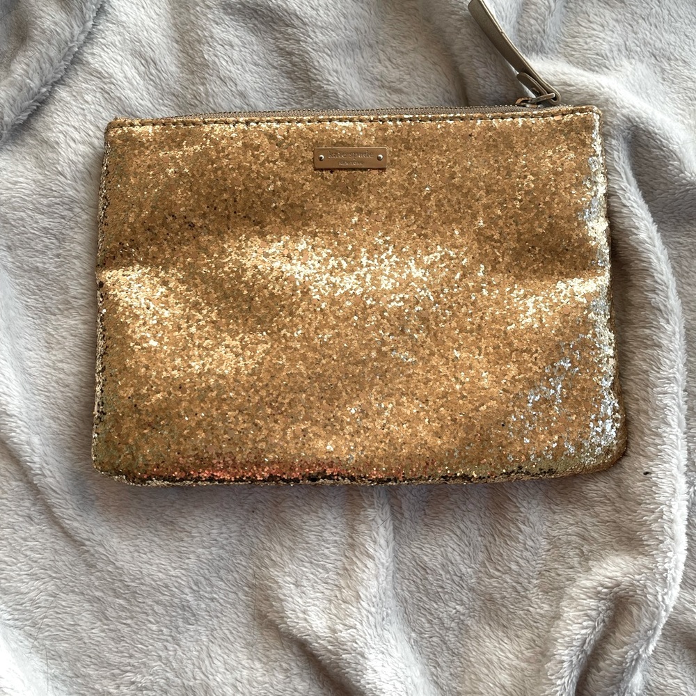 Kate Spade Gold Glitter Clutch